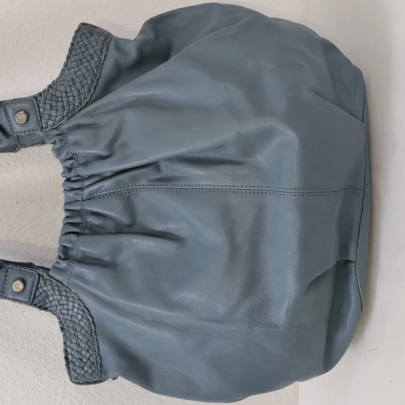 💥FINAL PRICE💥 Allison Scott Blue-Gray Pleated Leather Shoulder Bag - Picture 3 of 16